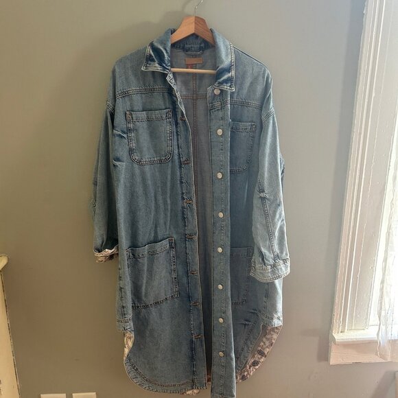 Anthropologie Pilcro Long Denim Coat Jacket -- Oversized - Picture 7 of 7